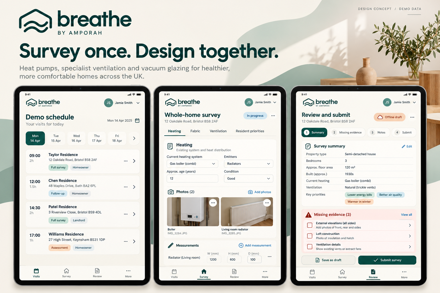 Breathe guided survey and design journey