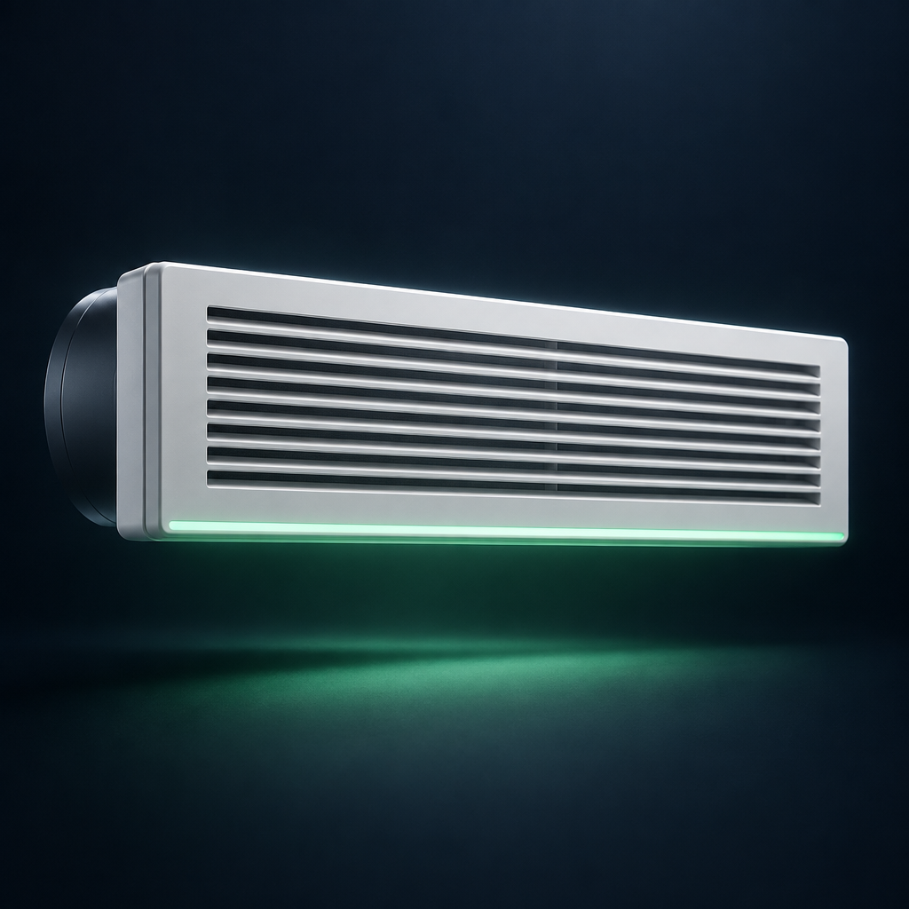 Slim rectangular Breathe ventilation grille
